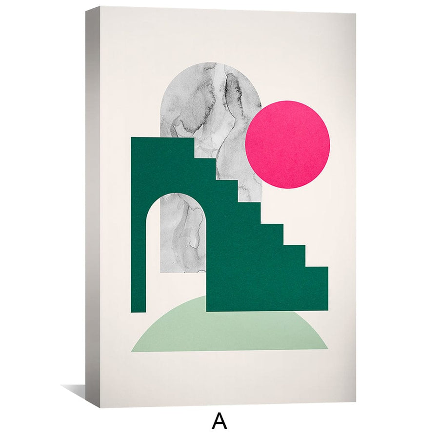 Geometric Collage Canvas Art Clock Canvas