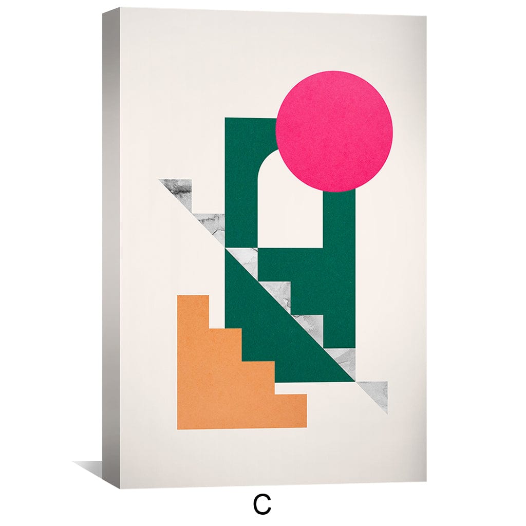 Geometric Collage Canvas Art Clock Canvas