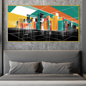 Geometric Urban Grid Canvas Art Clock Canvas