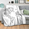 Geometric World Map Blanket Blanket Clock Canvas