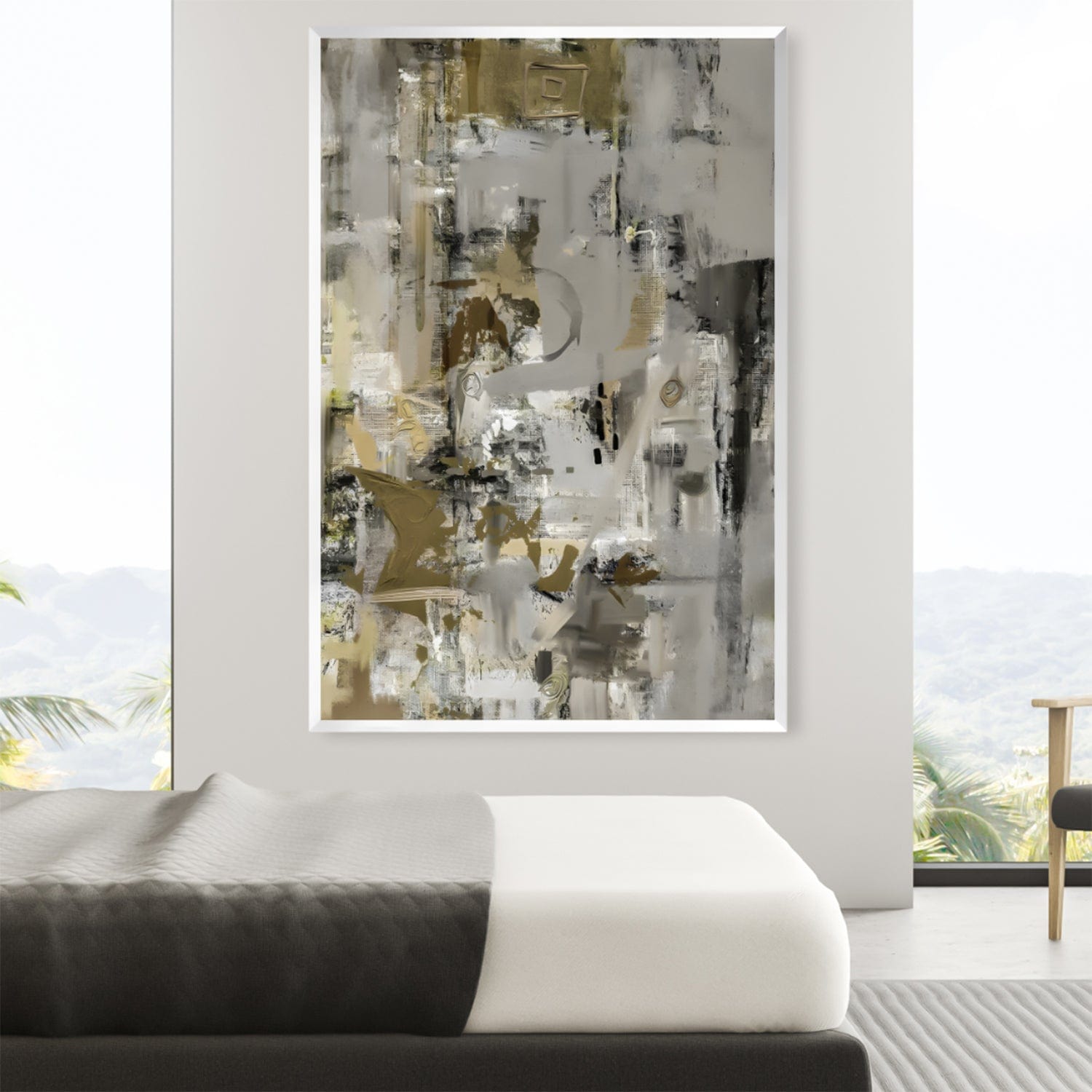 Gilded Elegance Canvas Art Clock Canvas
