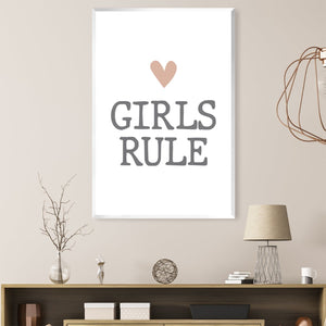 Girls Rule Canvas Art Clock Canvas