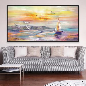 Glide Across the Waves Canvas Art 20 x 10in / Canvas Clock Canvas