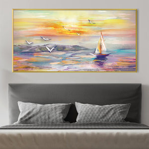 Glide Across the Waves Canvas Art Clock Canvas