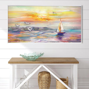 Glide Across the Waves Canvas Art Clock Canvas