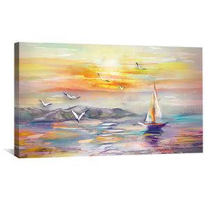 Glide Across the Waves Canvas Art Clock Canvas