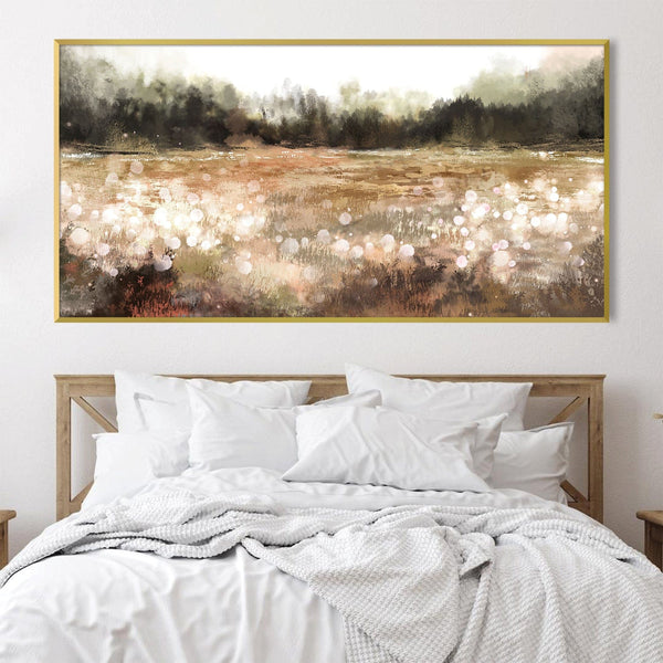 Glowing Prarie Canvas Art Clock Canvas