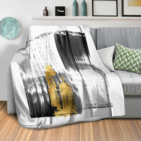 Gold Smear A Blanket Blanket Clock Canvas