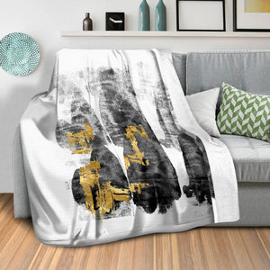 Gold Smear C Blanket Blanket Clock Canvas
