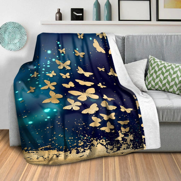 Golden Array A Blanket Blanket Clock Canvas