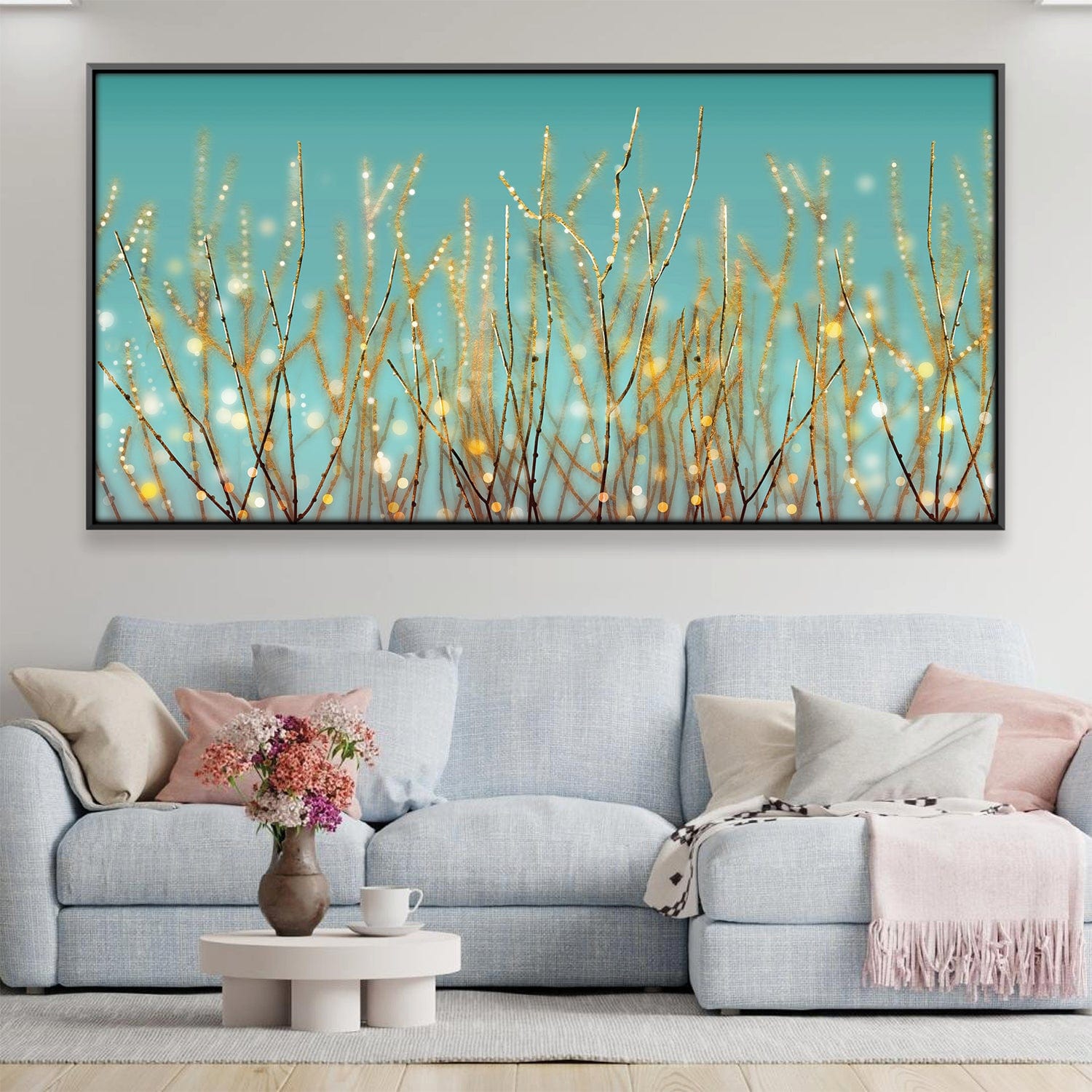 Golden Aurora Canvas Art Clock Canvas