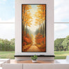 Golden Canopy Road Canvas Art Clock Canvas