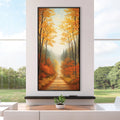 Golden Canopy Road Canvas Art Clock Canvas