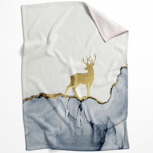 Golden Deer B Blanket Blanket 75 x 100cm Clock Canvas