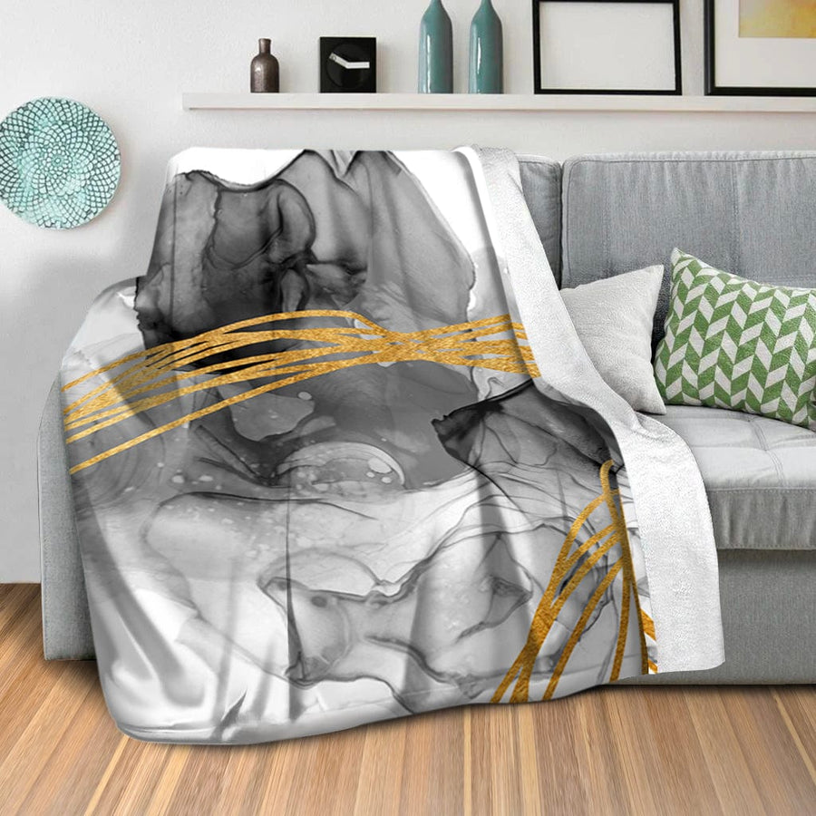 Golden Desire Blanket Blanket Clock Canvas