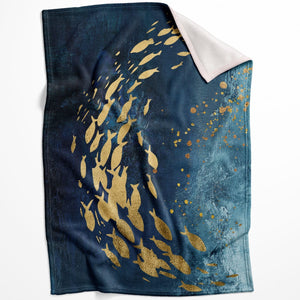Golden Fish A Blanket Blanket 75 x 100cm Clock Canvas