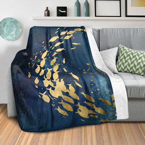 Golden Fish A Blanket Blanket Clock Canvas