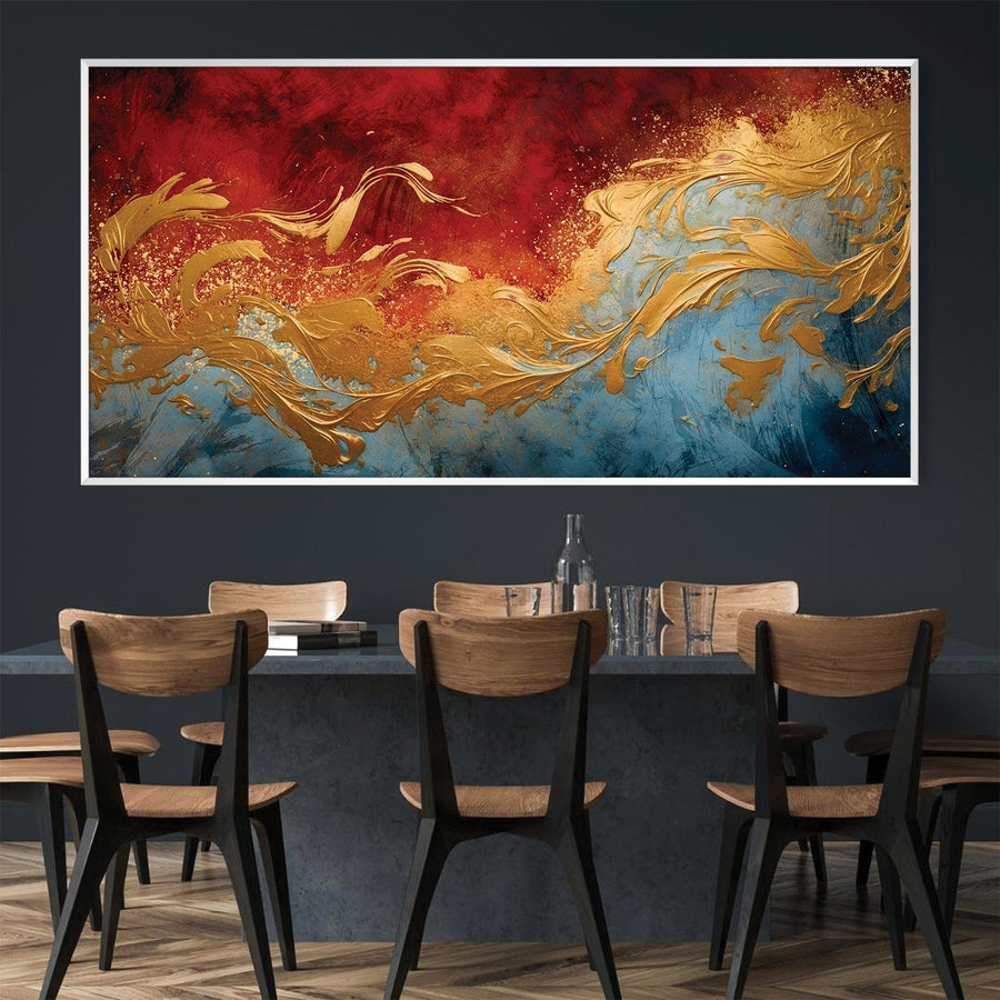 Golden Flame Canvas Art Clock Canvas