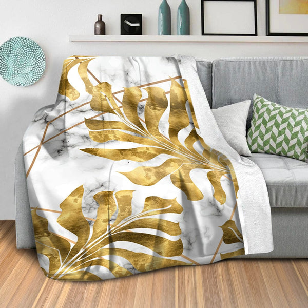 Golden Leaf A Blanket Blanket Clock Canvas