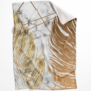 Golden Leaf B Blanket Blanket 75 x 100cm Clock Canvas