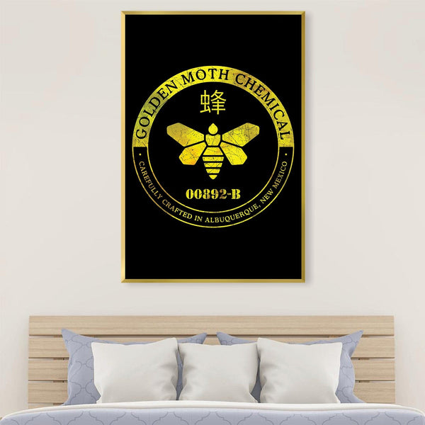 Golden Moth Chemical Canvas Art Clock Canvas