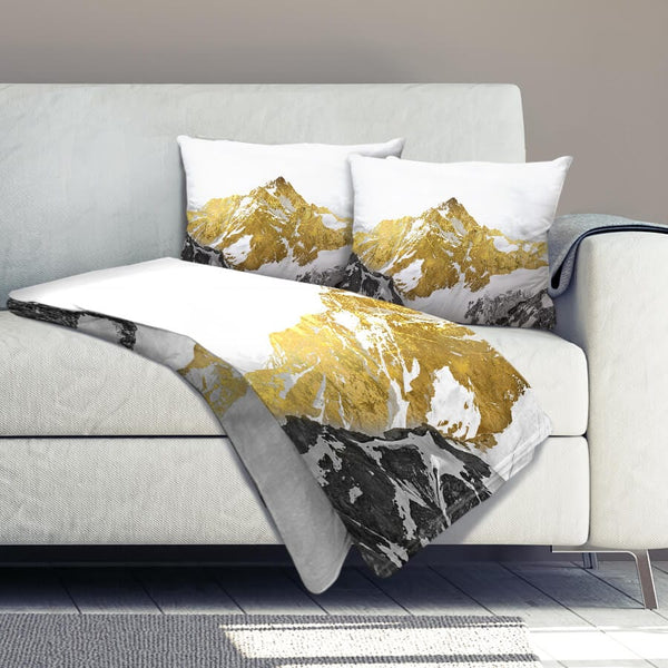 Golden Mountain Dream Home Bundle Bundle 2 Cushions & 1 Blanket Clock Canvas