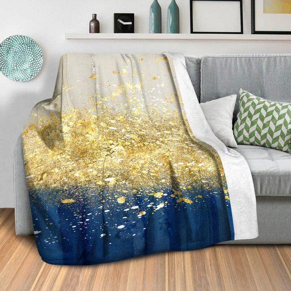Golden Splash B Blanket Blanket Clock Canvas