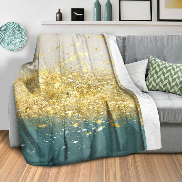 Golden Splash C Blanket Blanket Clock Canvas