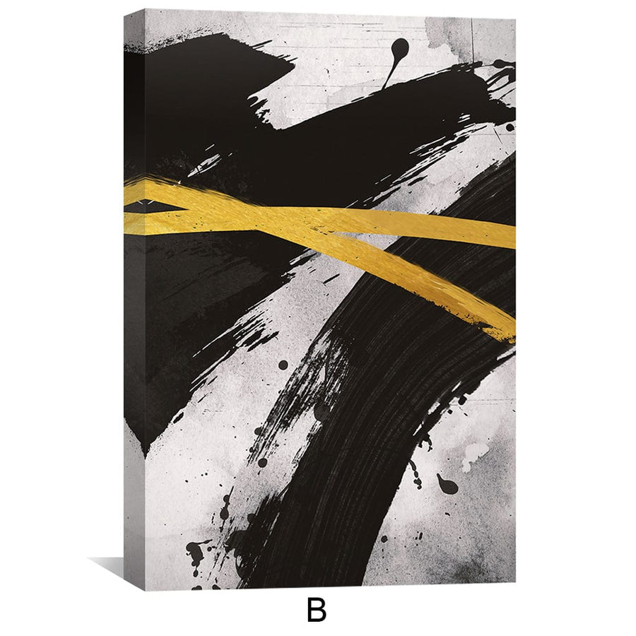 Golden X Canvas Art Clock Canvas