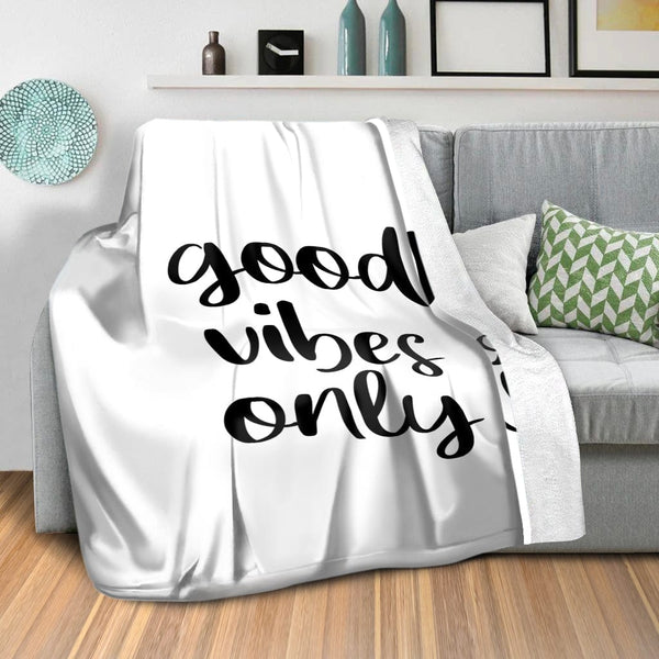 Good Vibes B Blanket Blanket Clock Canvas