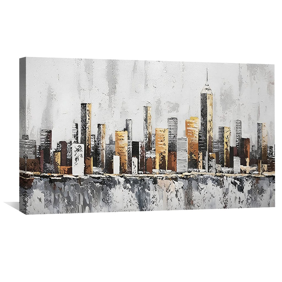 Gradient City Canvas Art Clock Canvas