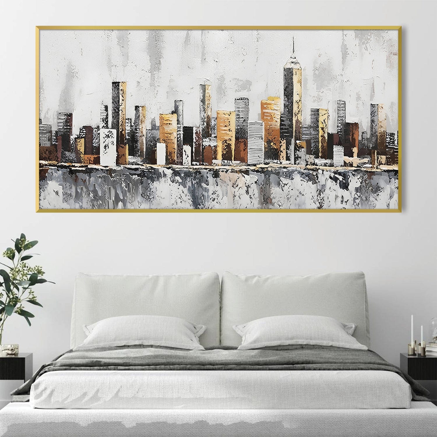 Gradient City Canvas Art Clock Canvas