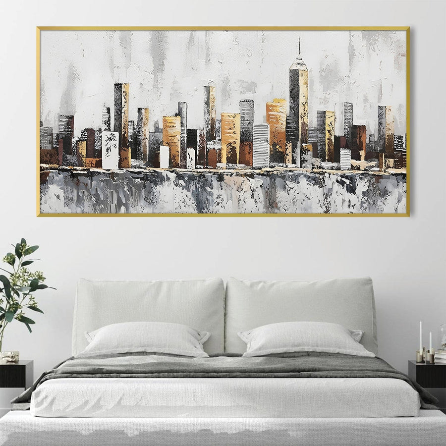 Gradient City Canvas Art Clock Canvas