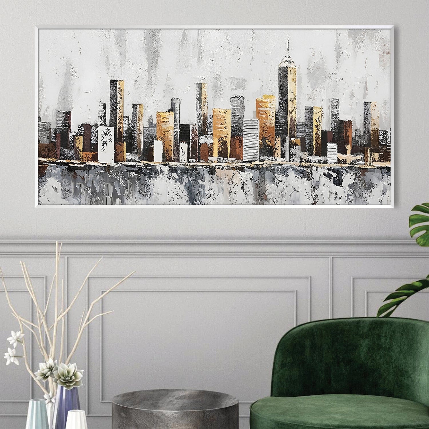 Gradient City Canvas Art Clock Canvas