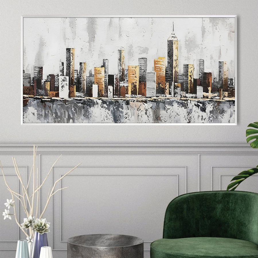 Gradient City Canvas Art Clock Canvas