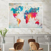 Gradient World Map Canvas Art Clock Canvas