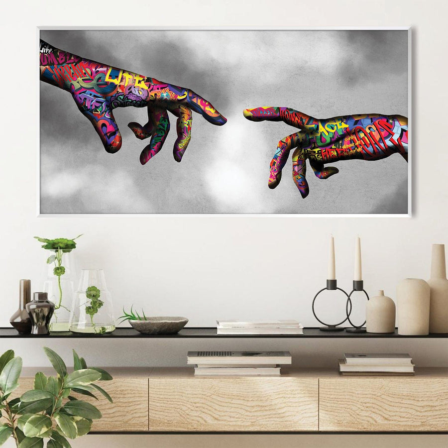 Graffiti Hand of God Canvas Art Clock Canvas