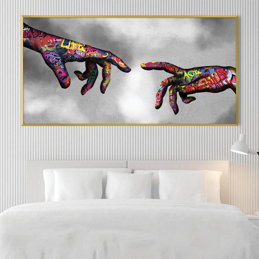 Graffiti Hand of God Canvas Art Clock Canvas