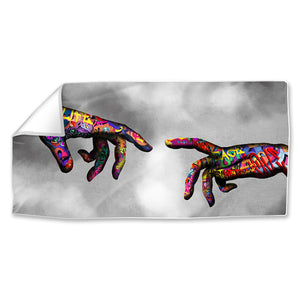 Graffiti Hand Of God Easy Build Frame Posters, Prints, & Visual Artwork Fabric Print Only / 40 x 20in Clock Canvas