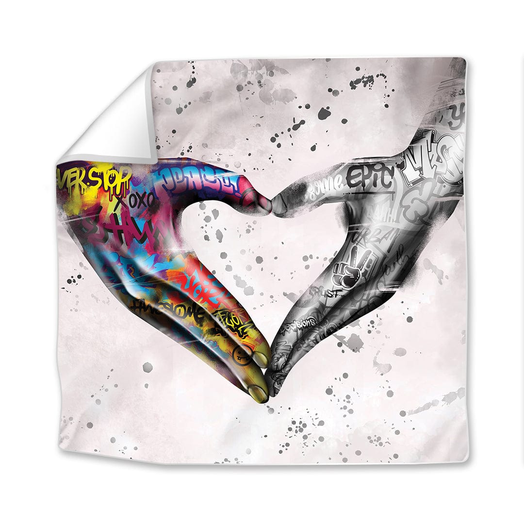 Graffiti Heart Easy Build Frame Art Fabric Print Only / 24 x 24in Clock Canvas