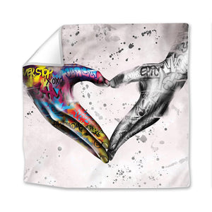 Graffiti Heart Easy Build Frame Art Fabric Print Only / 24 x 24in Clock Canvas