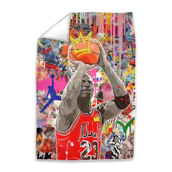 Graffiti Jordan Easy Build Frame Art Fabric Print Only / 24 x 36in Clock Canvas