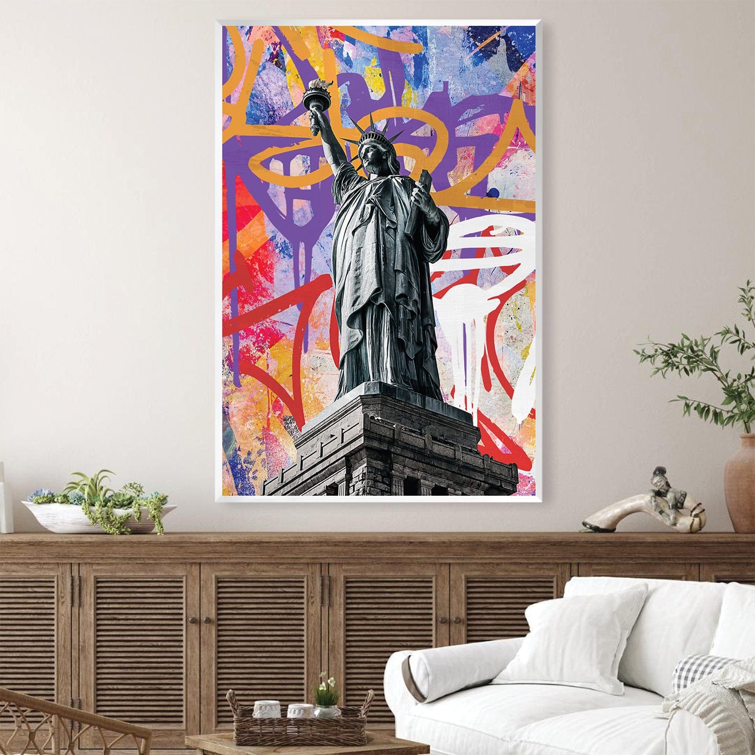 Graffiti Lady Liberty Canvas | Canvas Wall Art