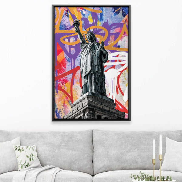 Graffiti Lady Liberty Canvas Art Clock Canvas