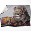 Graffiti Lion Blanket Blanket 75 x 100cm Clock Canvas