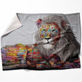 Graffiti Lion Blanket Blanket 75 x 100cm Clock Canvas