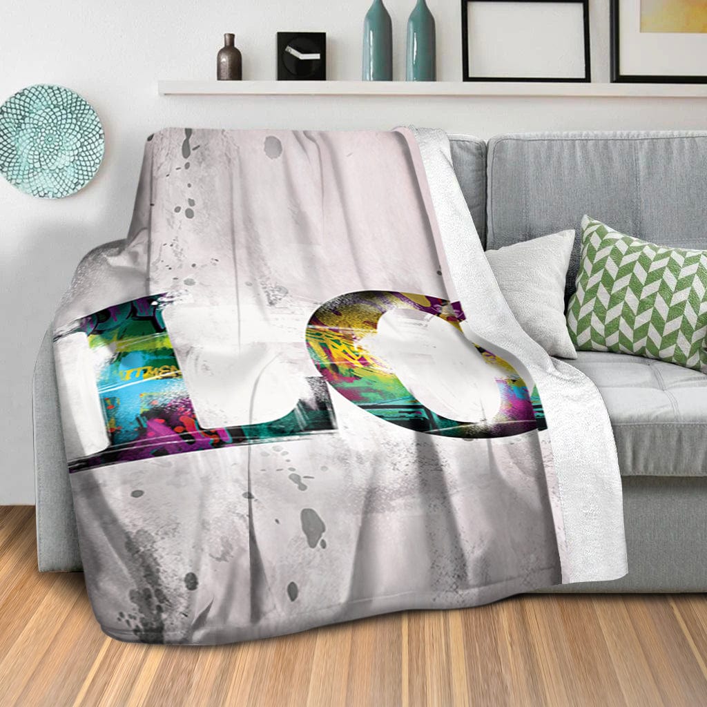 Graffiti Love Blanket Blanket Clock Canvas