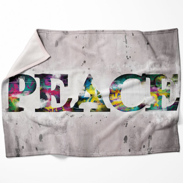 Graffiti Peace Blanket Blanket 75 x 100cm Clock Canvas