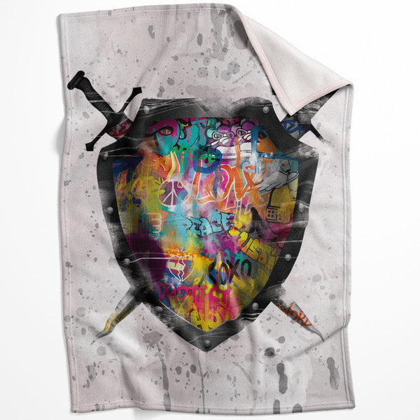 Graffiti Shield Blanket Blanket 75 x 100cm Clock Canvas