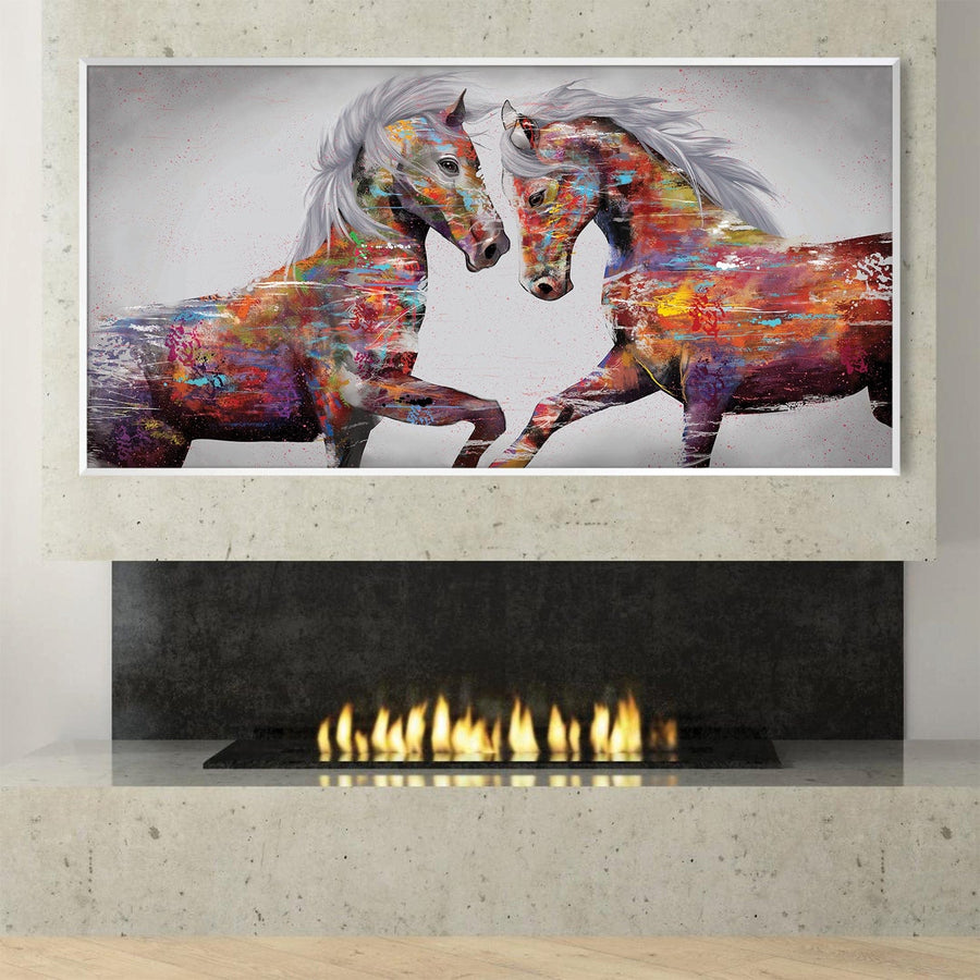 Graffiti Stallion Canvas - Single Panel Art Clock Canvas